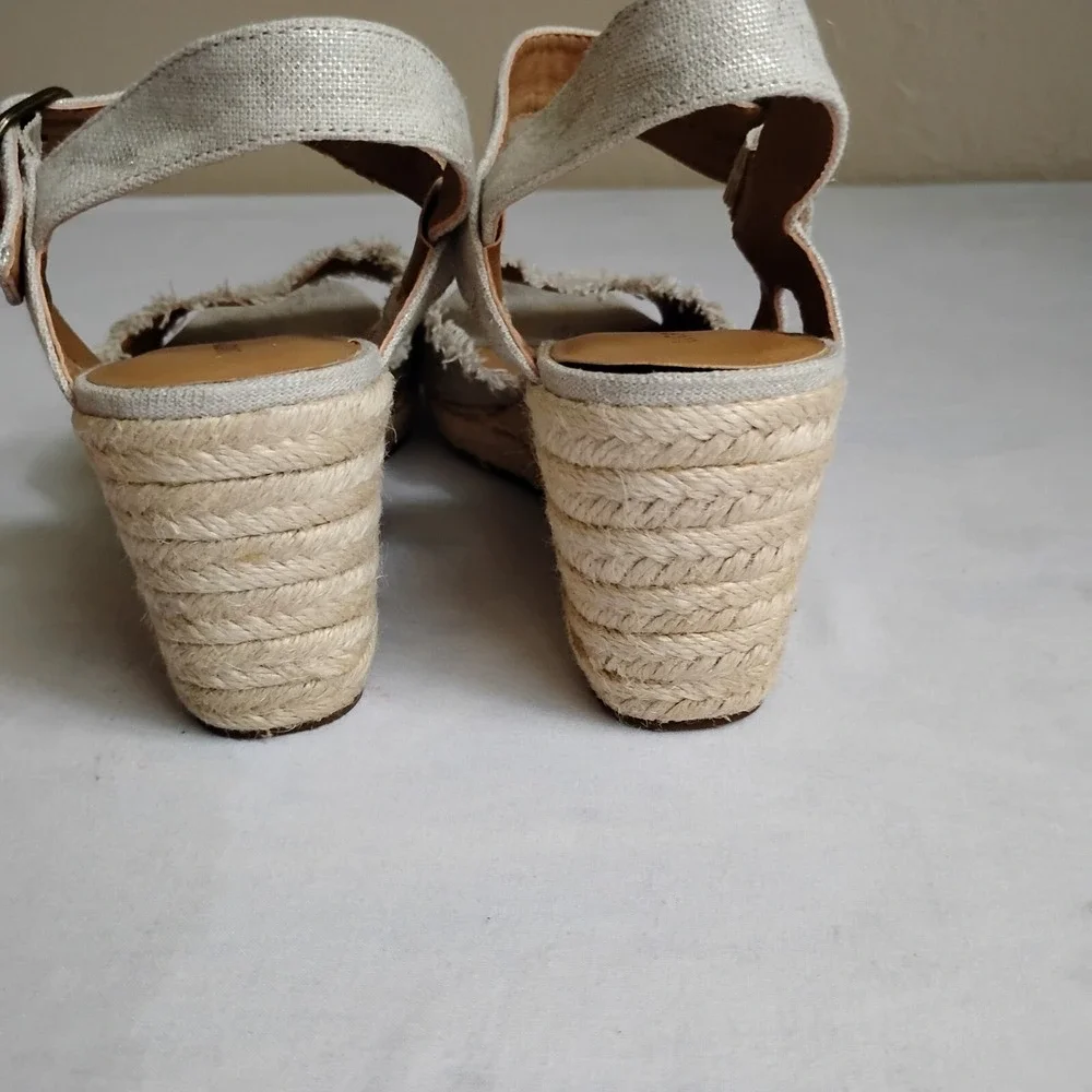 Lucky Brand Sandals 9.5 Mindra‎ Espadrille Wedge Beach Boho Resort